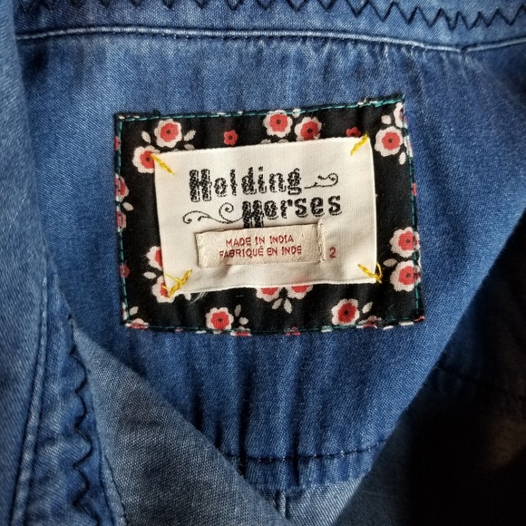 Holding Horses Murrelet denim chambray tunic top 2 - Picture 7 of 8